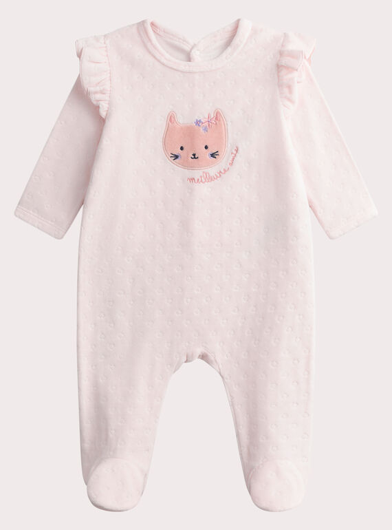 Babygrow de veludo rosa para bebé menina WEFIGRECHA / 25SH1391GRE318
