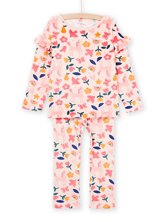 Pijama T-shirt e calças em veludo com estampado florido PEFAPYJMAX / 22WH1137PYJD327