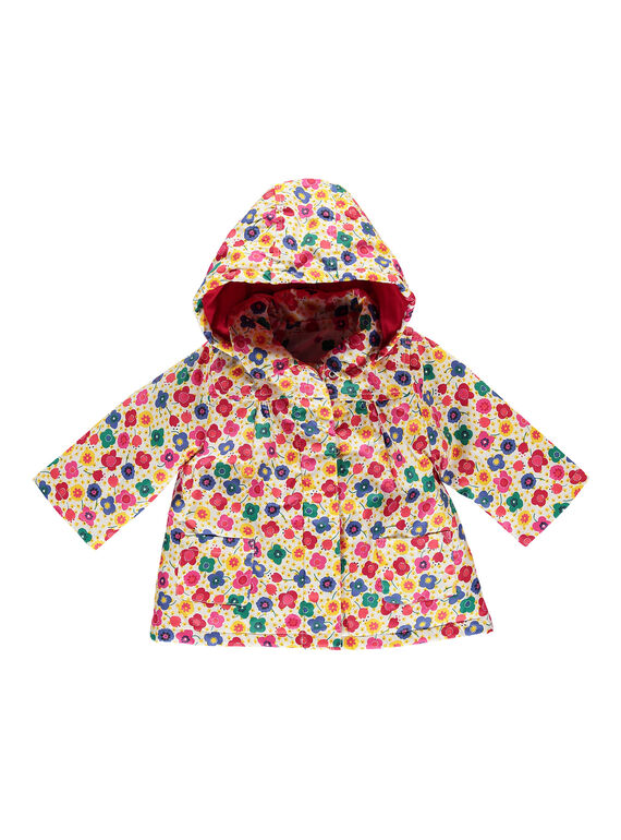 Casaco impermeável florido bebé menina FICOIMP / 19SG09X1IMP099