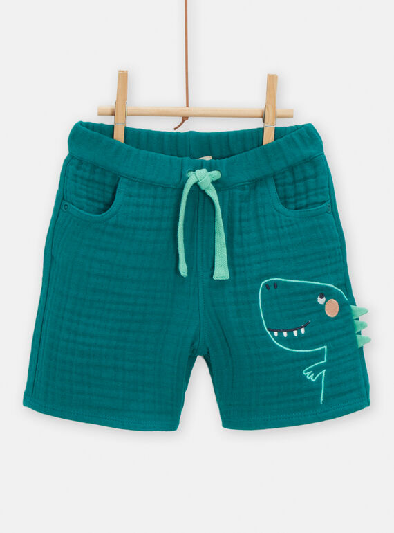 Bermudas esmeralda com animação de dinossauro bebé menino TUCOBER / 24SG10N1BER608