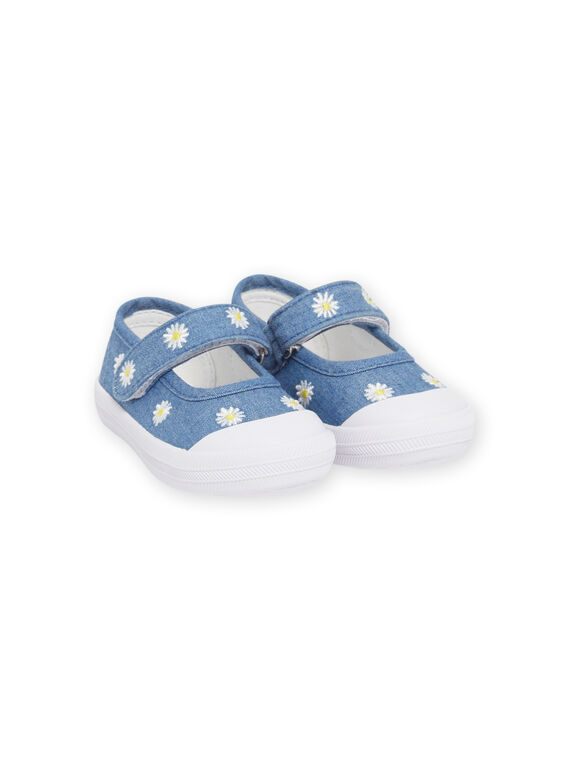 Salomés em tela ganga bordadas bebé menina NITOILDAISY / 22KK3792D17P269
