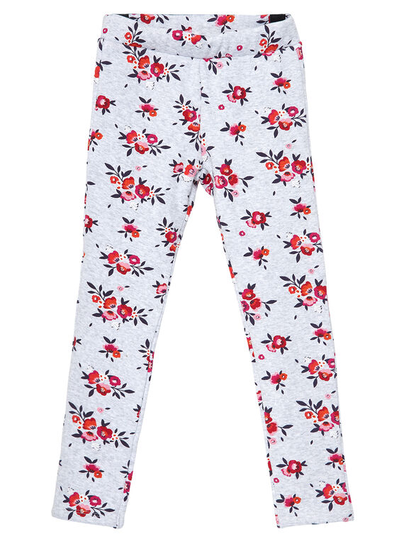 Leggings acolchoados cinzento mesclado estampado florido JAVIPANT / 20S901D1PAN943