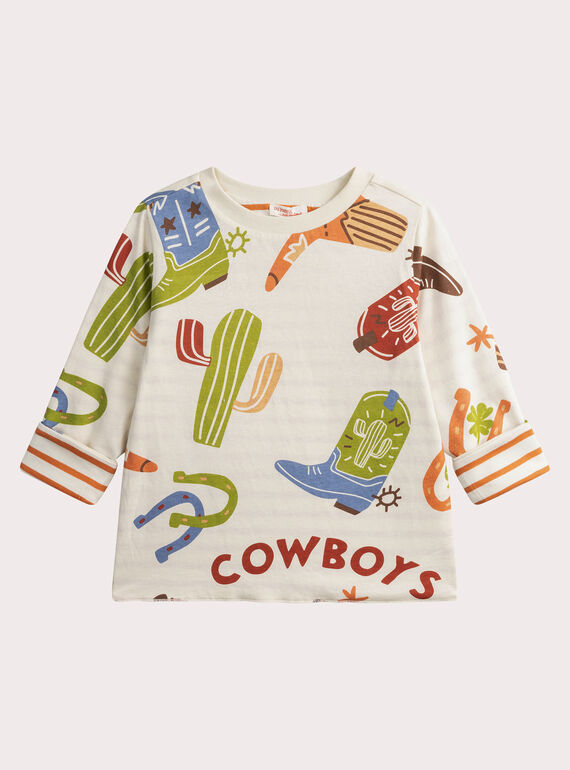 T-shirt às riscas reversível com estampado cowboy WOLANTEE3 / 25S90242TML005