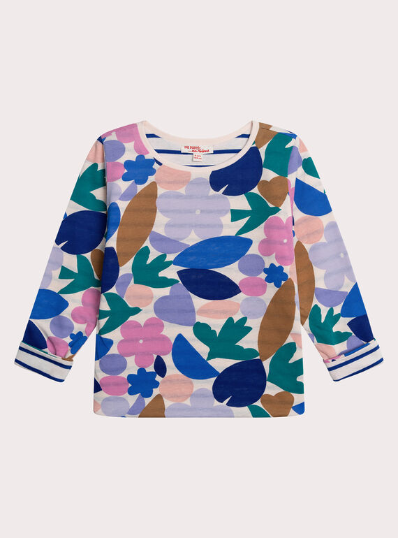 T-shirt bege com estampado floral para menina XABLUTEE3 / 25W901N2TML114