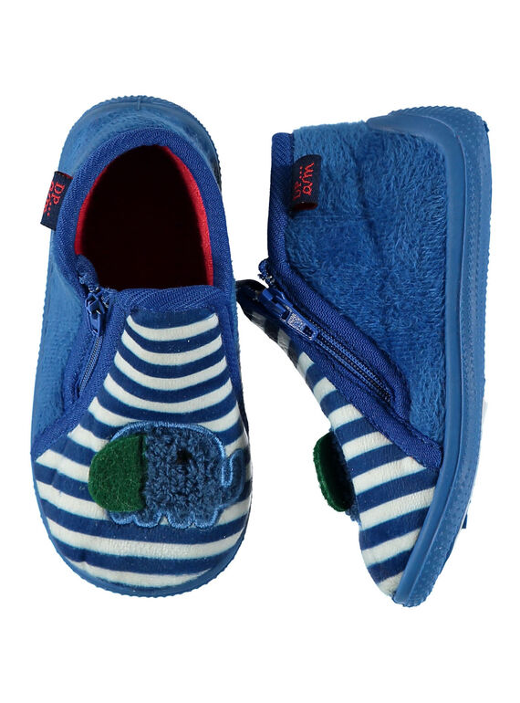 Chinelos veludo azul às riscas bebé menino GBGBOTELE / 19WK38Z5D0A070