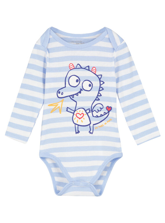 Body mangas compridas riscas cru e azul pastel menino GEGABODZOR / 19WH14N5BDL000
