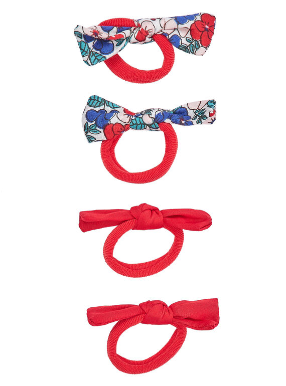 Conjunto de 4 elásticos com laços (2 com padrões flores + 2 lisos) JYAJACLIC2 / 20SI01B1BRT050