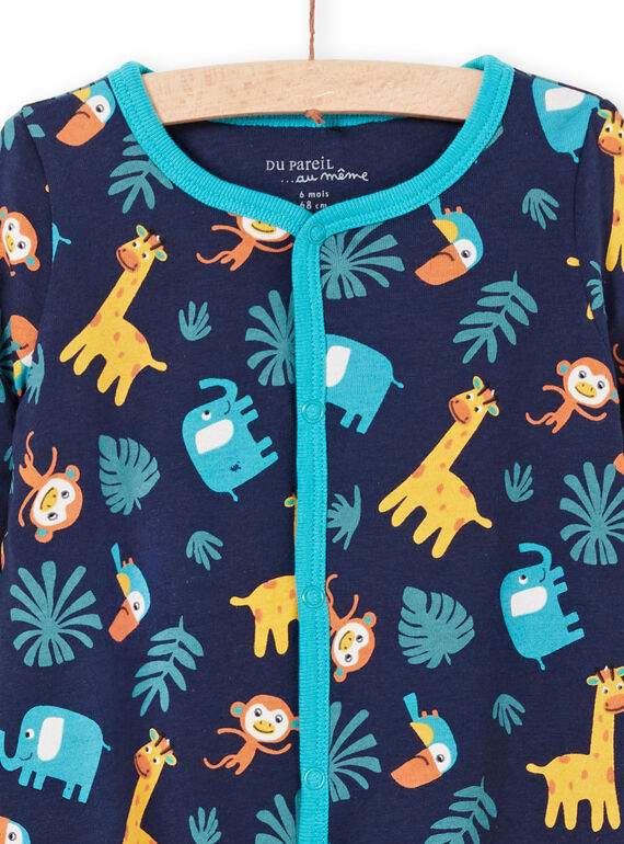 Babygro reversível azul noite com estampado animais bebé menino MEGAGREANI / 21WH1486GREC205