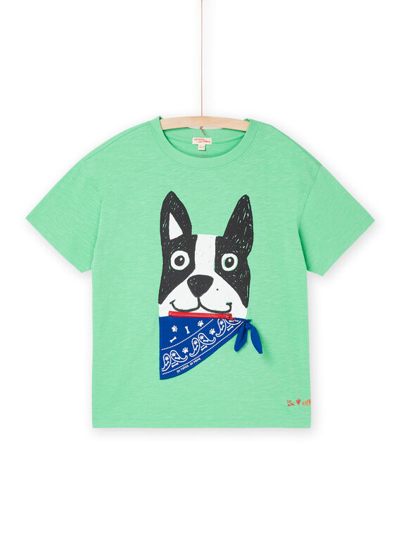 T-shirt verde com padrão de cão cápsula spa ROSPATI1 / 23S902P4TMCG624