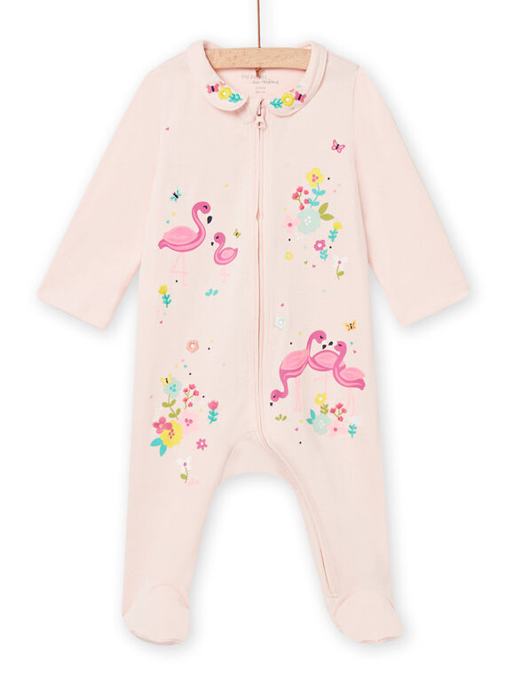 Babygro com padrão florido e flamingos bebé menina NEFIGREFLAM / 22SH13G1GRE307