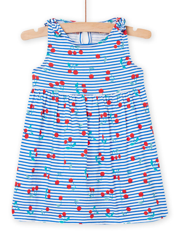 Vestido branco às riscas e estampado cereja bebé menina NIPLAROB1 / 22SG09K2ROB000