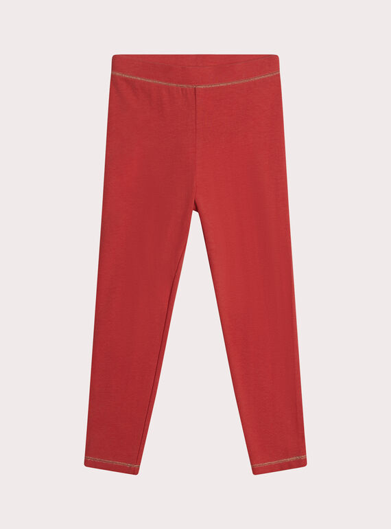 Leggings vermelhas para menina XYAJOLEG2 / 25WI01E3CALF505