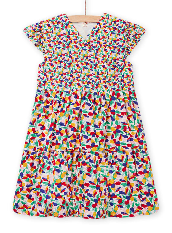 Vestido em seersucker com estampado florido colorido menina NALUROB3 / 22S901P2ROB001