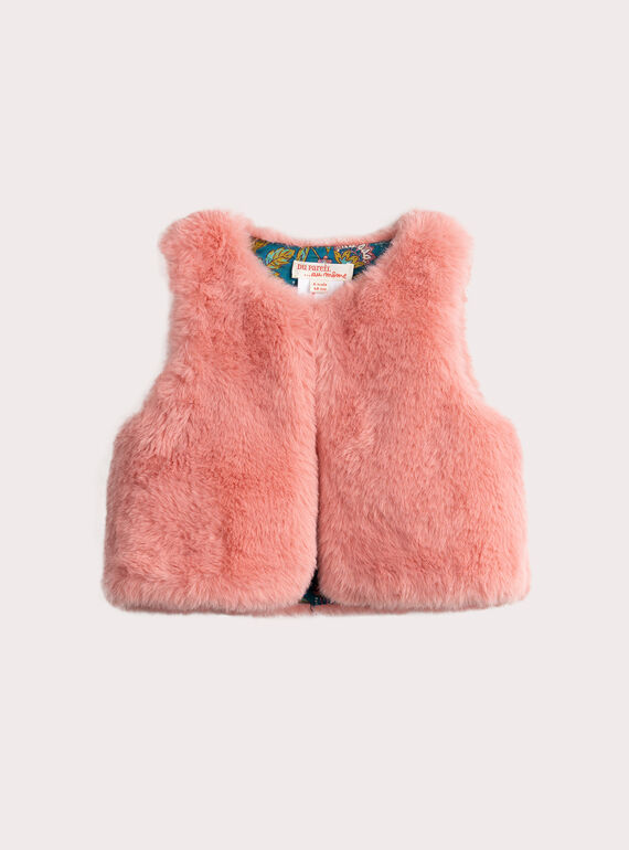 Cardigan rosa reversível para menina VIKLICAR2 / 24WG0942CAR303