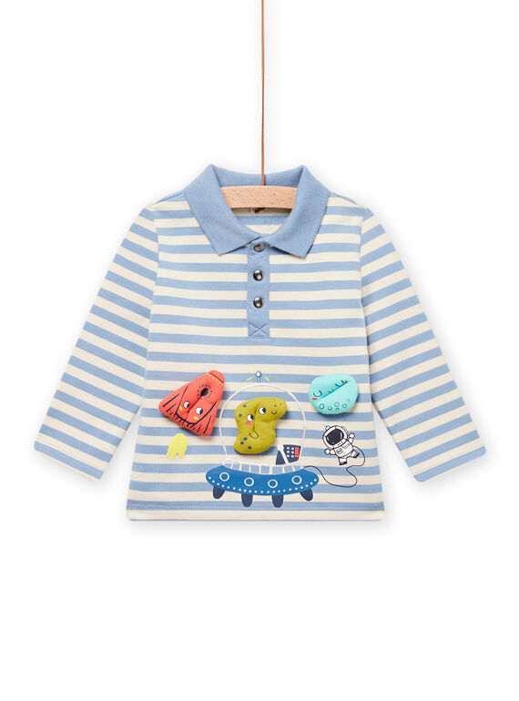 Polo às riscas azul e branco bebé menino MUPLAPOL / 21WG10O1POL216