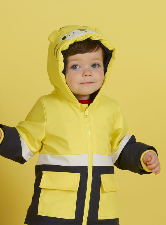 Impermeável amarelo padrão tigre bebé menino MUGROIMP / 21WG1051IMP102