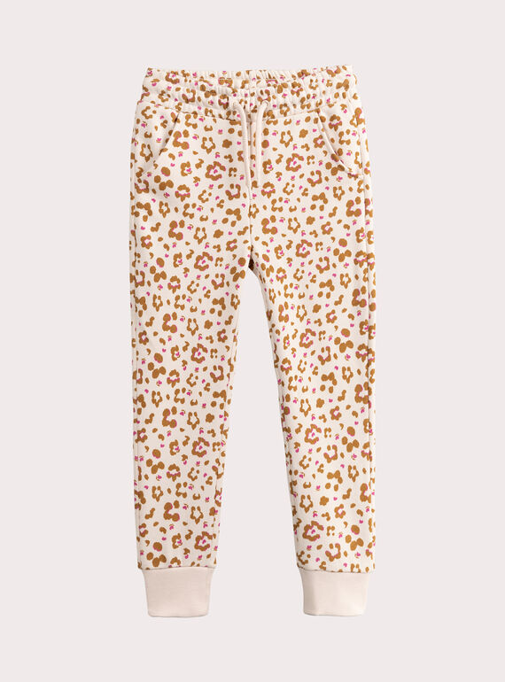 Meias de jogging ecru com estampa de leopardo para menina  VAJOBAJOG3 / 24W901G2JGB114
