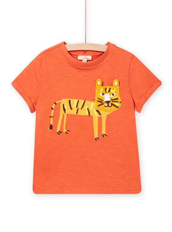 T-shirt abóbora com padrão leopardo menino NOFLATI4 / 22S902R3TMC405