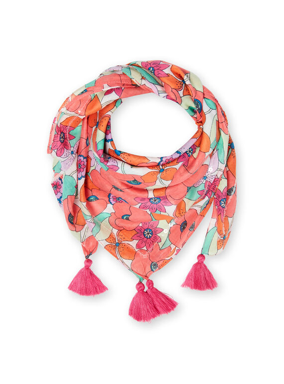 Lenço branco e coral estampado florido LYAVIFOUL / 21SI01U1FOU000