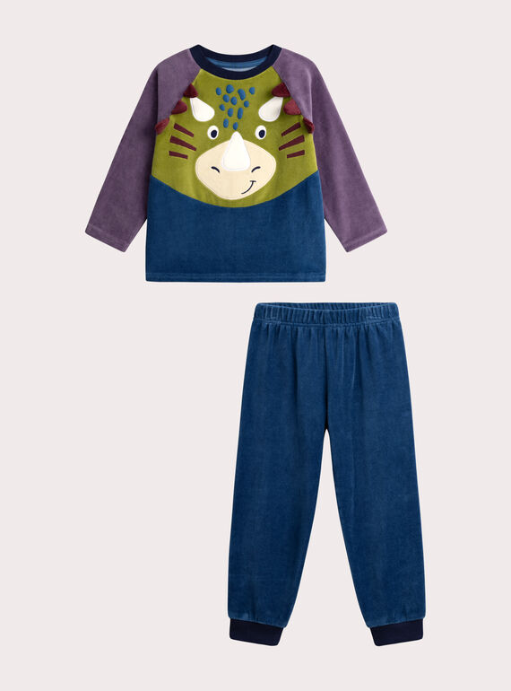 Pijama de veludo com dinossauro para menino VEGOPYJTRI / 24WH1292PYJC210