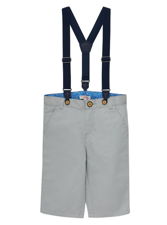 Bermudas cinzento seixo menino com alças JOSOBER3 / 20S90281BERJ917