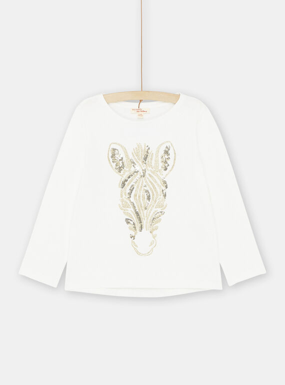 T-shirt cru com padrão de zebra menina SAJOYTEE3 / 23W901B3TML001