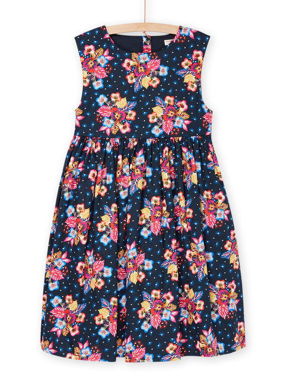 Vestido preto com estampado florido RAJUNROB1 / 23S901U3ROBC243