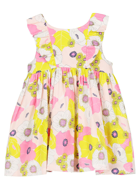 Vestido em cetim de algodão bebé menina FIPOROB2 / 19SG09C2ROB099