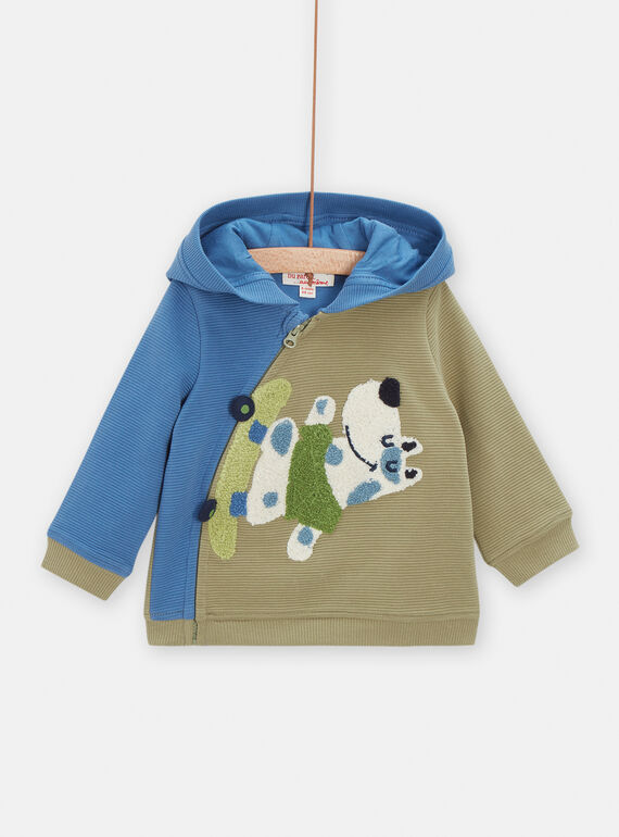 Casaco de malha caqui com estampado de cão para bebé menino VUGAGIL / 24WG1011GILG608