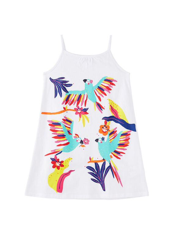 Camisa de noite alças finas criança menina branco JEFACHU1 / 20SH11U2CHN000