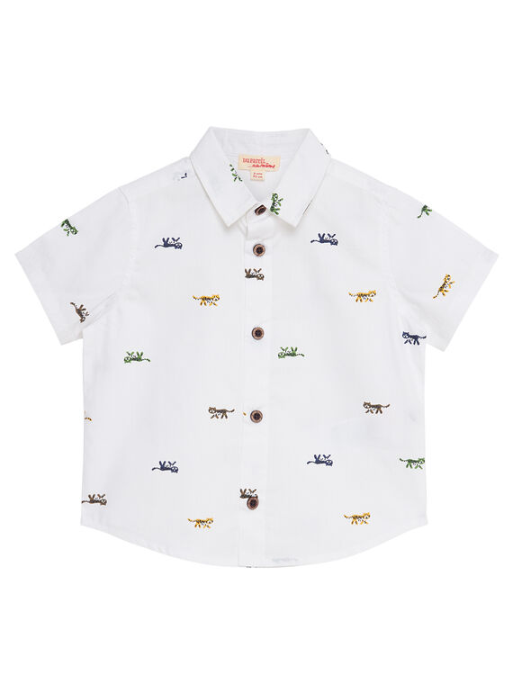 Camisa mangas curtas menino cru com estampado tigre JOTROCHEM / 20S902F1CHM001