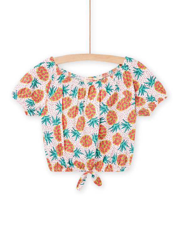 T-shirt de mangas curtas com estampado de ananás e bolas menina NAWATI3 / 22S901V4TMC001