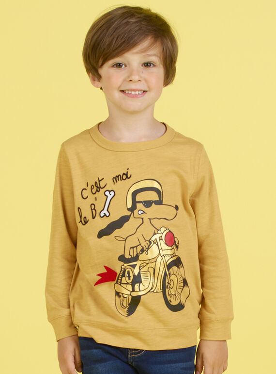 T-shirt mostarda menino MOMIXTEE3 / 21W902J5TMLB101