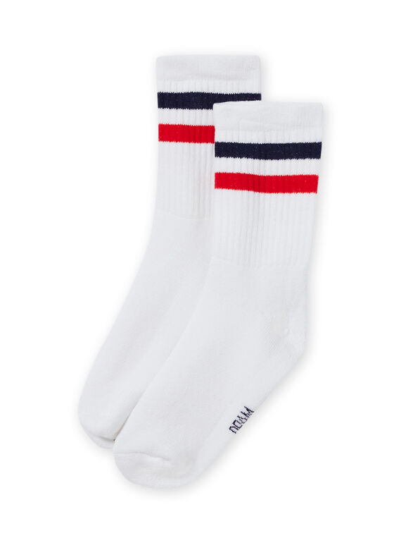 Meias branco às riscas coloridas menino MYOJOCHOS1 / 21WI0212SOQ000