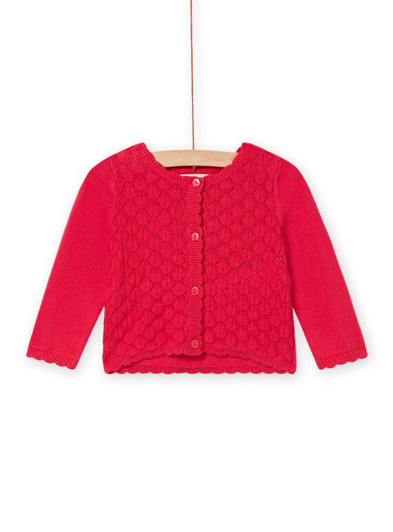 Cardigã rosa-peónia bebé menina NIFLACAR / 22SG09R1CARF510