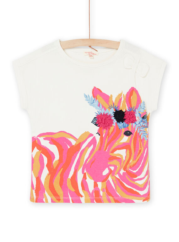 T-shirt branco com padrão de zebra RAJUNTI1 / 23S901U4TMC001
