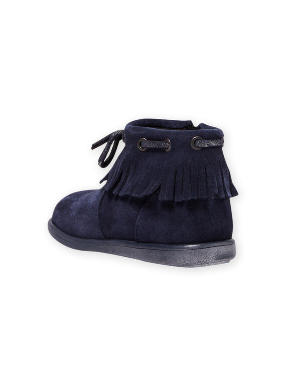 Botins azul-marinho com franjas bebé menina MIBOOTINDI / 21XK3771D0D070