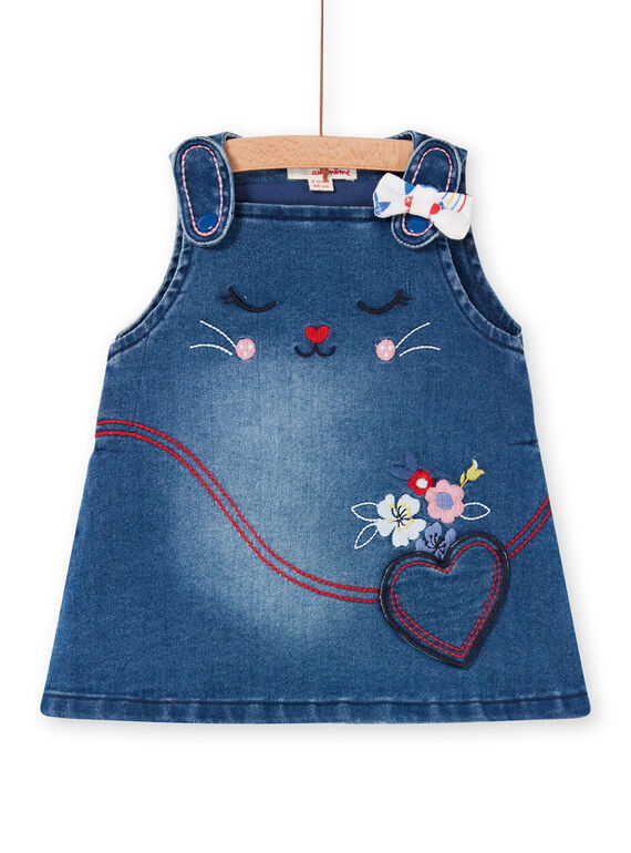 Vestido jardineiras em ganga azul bebé menina LIHAROB2 / 21SG09X3ROBP270