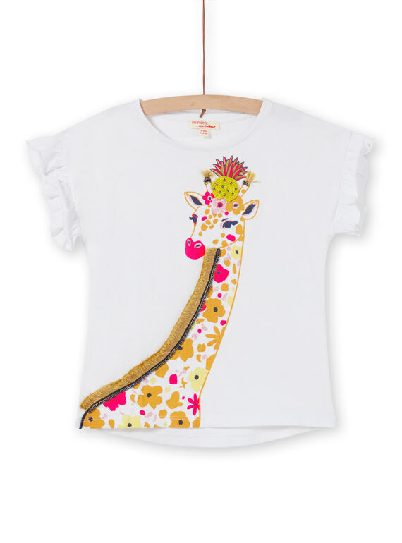 T-shirt branca e laranja com padrão girafa LAJAUTI4 / 21S901O4TMC000