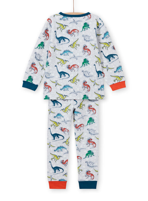 Conjunto pijama cinzento mesclado fosforescente com estampado dinossauro menino MEGOPYJAOP / 21WH1282PYJJ922