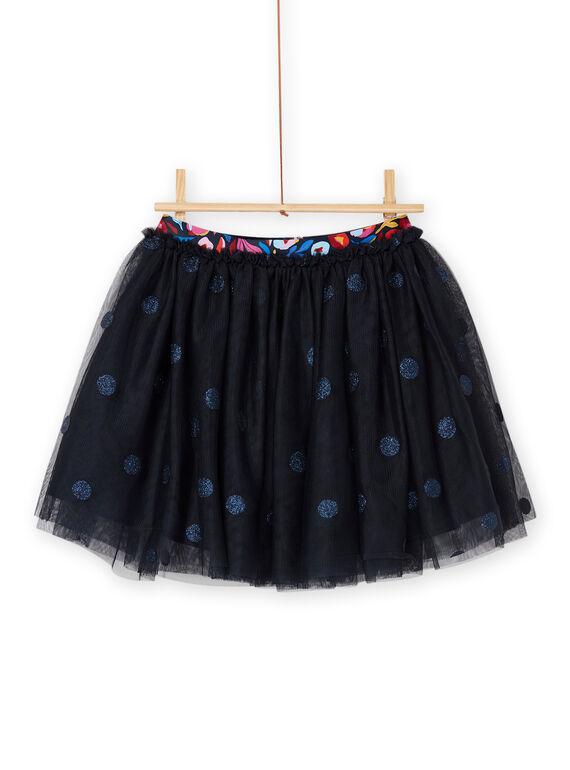 Saia preta em tule com estampado glitter RAJUNJUP1 / 23S901U2JUPC243