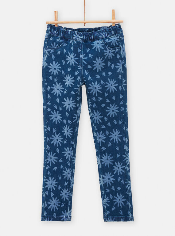 Jeggings de ganga com estampado florido para menina TAJOJEG1 / 24S90182PANP274