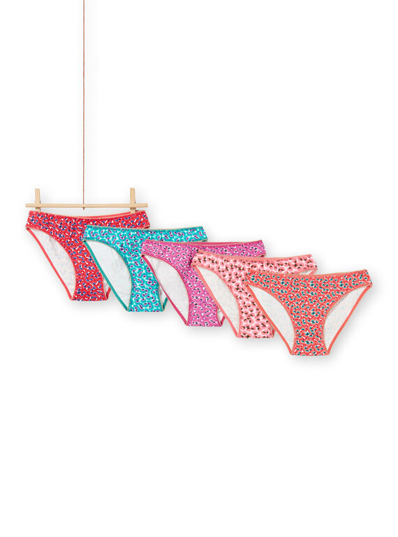Lote de 5 cuecas a condizer estampado florido menina MEFALOTSEM2 / 21WH11B2D5L001