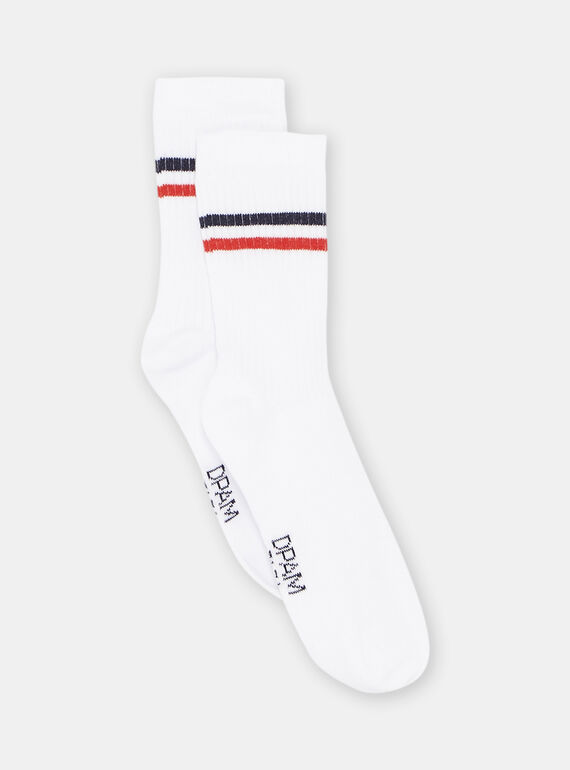 Meias branco com padrão às riscas menino SYOJOCHOS / 23WI02B8SOQ000