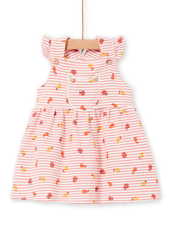 Vestido rosa e laranja às riscas bebé menina LINAUROB2 / 21SG09L1ROB318
