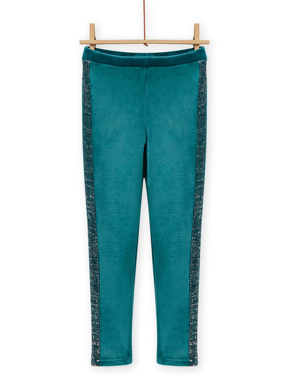 Leggings azul-pato em veludo forradas menina MAJOLEG4 / 21W901N8PAN714