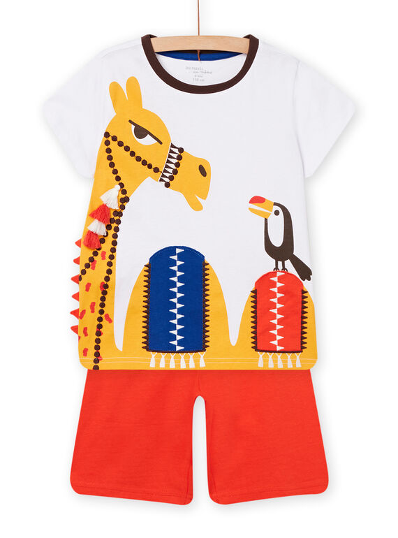 Conjunto de pijama T-shirt e calções com estampado de animais branco menino NEGOPYCCHA / 22SH12H8PYJ000