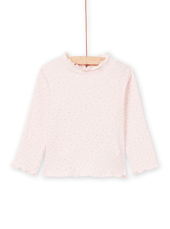 Camisola interior de malha canelada rosa PIJOSOUPRIB1 / 22WG09C3SPL632