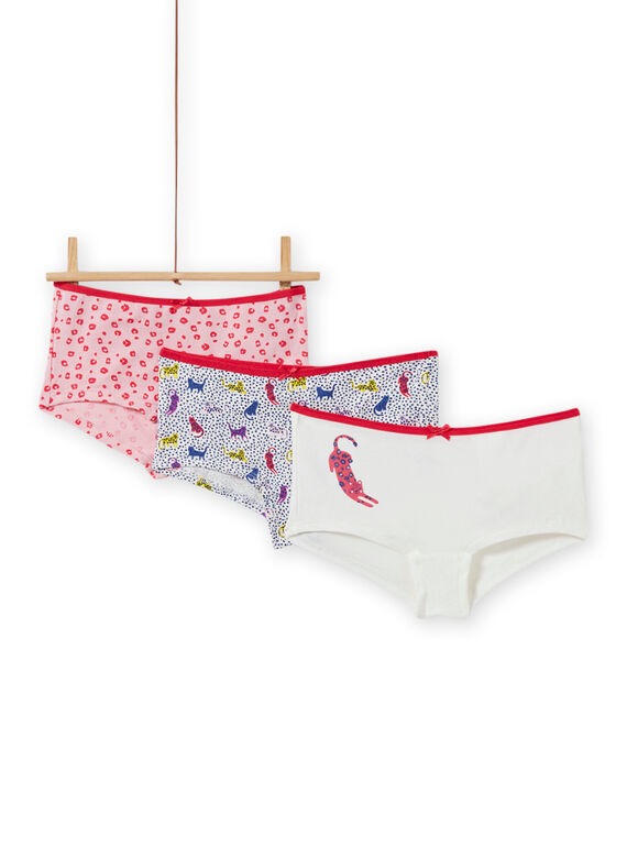 Pack de 3 shorties a condizer com estampado leopardo menina MEFAHOTFEL / 21WH11B5SHY001