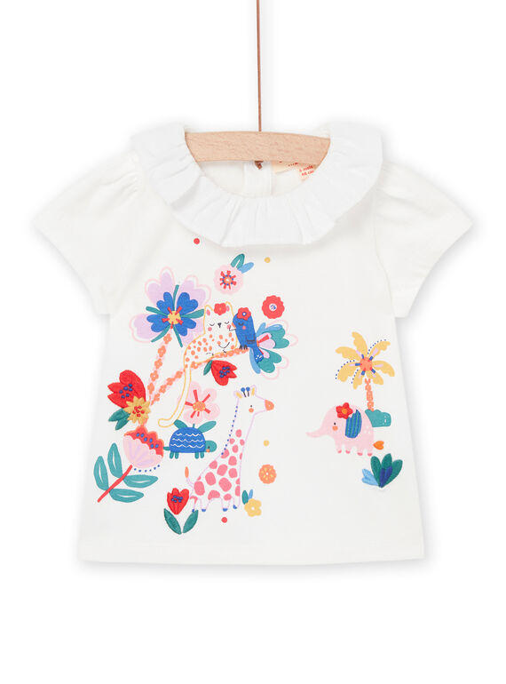 T-shirt branca com colarinho RINAUBRA / 23SG09N1BRA001